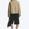 Relaxed Funnel-Neck Cotton Jacket – Beige Relaxed Funnel-Neck Cotton Jacket – Beige