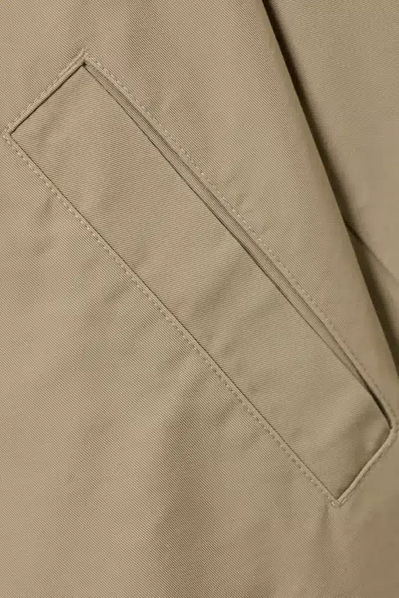 Relaxed Funnel-Neck Cotton Jacket – Beige Relaxed Funnel-Neck Cotton Jacket – Beige