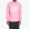 Relaxed Graphic Long-Sleeved T-Shirt – Pink – Logos Relaxed Graphic Long-Sleeved T-Shirt – Pink – Logos