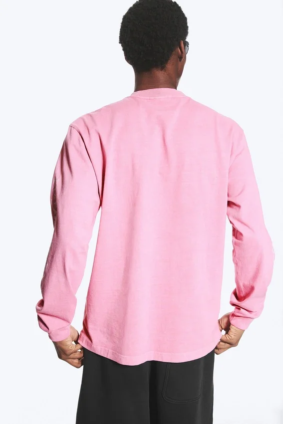 Relaxed Graphic Long-Sleeved T-Shirt – Pink – Logos Relaxed Graphic Long-Sleeved T-Shirt – Pink – Logos