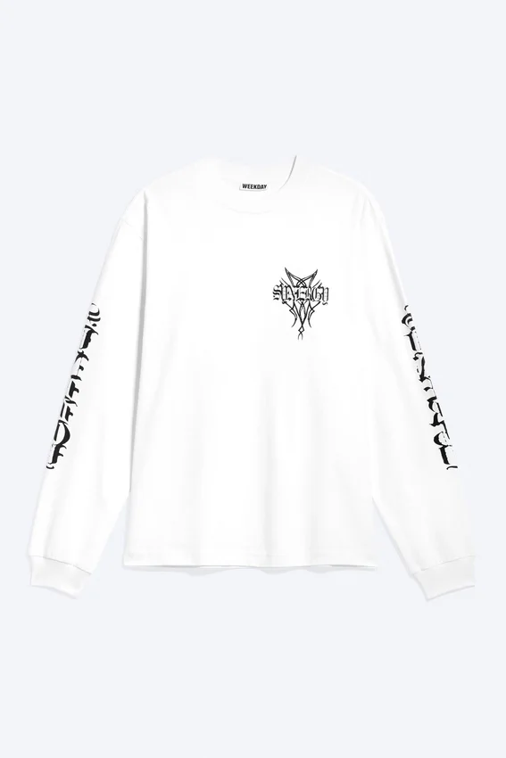Relaxed Graphic Long-Sleeved T-Shirt – White – Synergy Relaxed Graphic Long-Sleeved T-Shirt – White – Synergy
