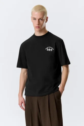 Relaxed Graphic Printed T-Shirt – Black – Team Building