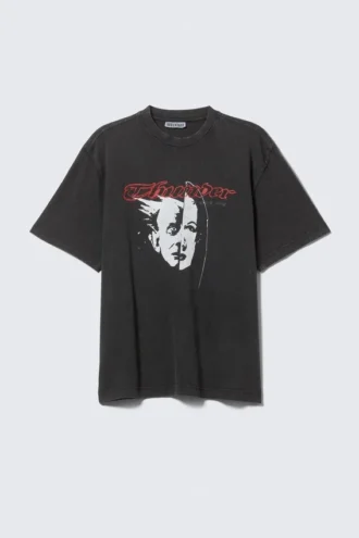 Relaxed Graphic Printed T-Shirt – Black – Thunder Tour