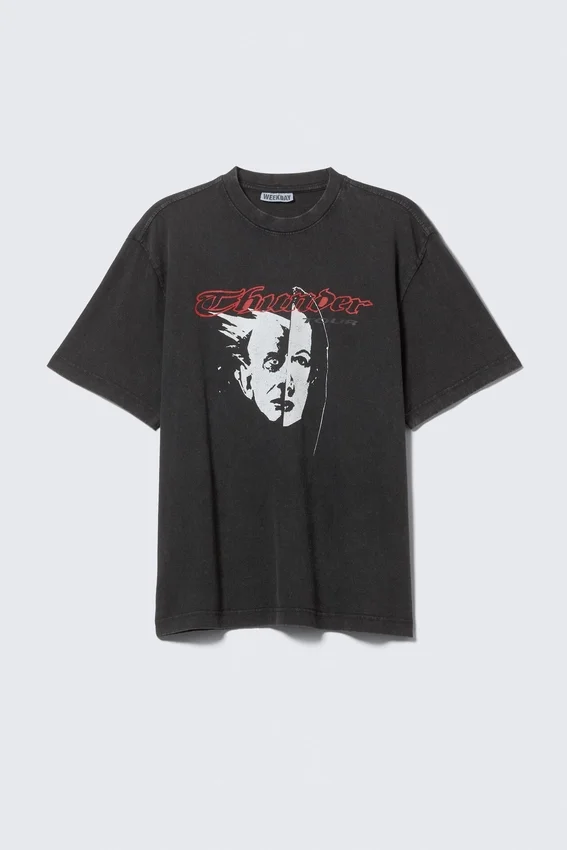 Relaxed Graphic Printed T-Shirt – Black – Thunder Tour Relaxed Graphic Printed T-Shirt – Black – Thunder Tour