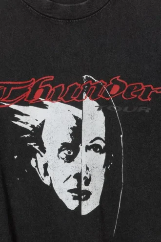 Relaxed Graphic Printed T-Shirt – Black – Thunder Tour