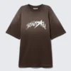 Relaxed Graphic Printed T-Shirt – Dark Brown – Drea8M Relaxed Graphic Printed T-Shirt – Dark Brown – Drea8M