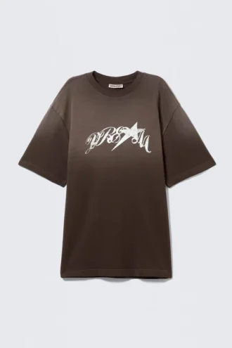 Relaxed Graphic Printed T-Shirt – Dark Brown – Drea8M Relaxed Graphic Printed T-Shirt – Dark Brown – Drea8M