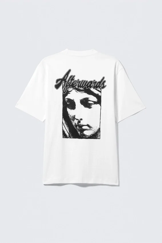 Relaxed Graphic Printed T-Shirt – White – Afterwards Relaxed Graphic Printed T-Shirt – White – Afterwards