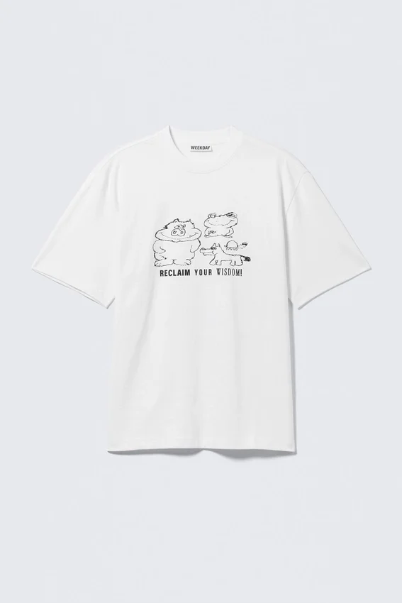 Relaxed Graphic Printed T-Shirt – White – Reclaim Your Wisdom Relaxed Graphic Printed T-Shirt – White – Reclaim Your Wisdom