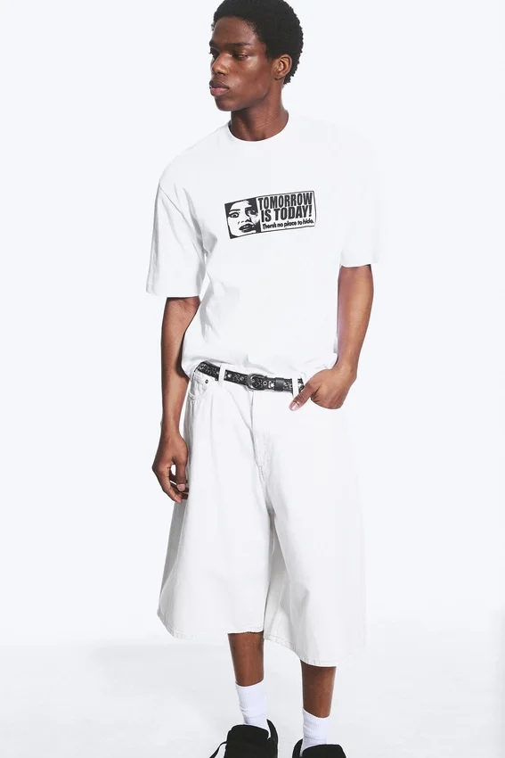 Relaxed Graphic Printed T-Shirt – White – Tomorrow is Today Relaxed Graphic Printed T-Shirt – White – Tomorrow is Today