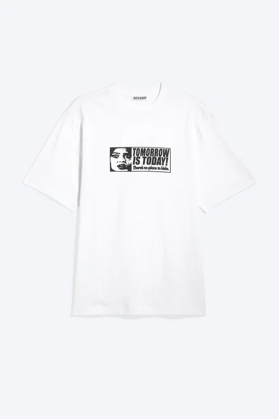 Relaxed Graphic Printed T-Shirt – White – Tomorrow is Today Relaxed Graphic Printed T-Shirt – White – Tomorrow is Today