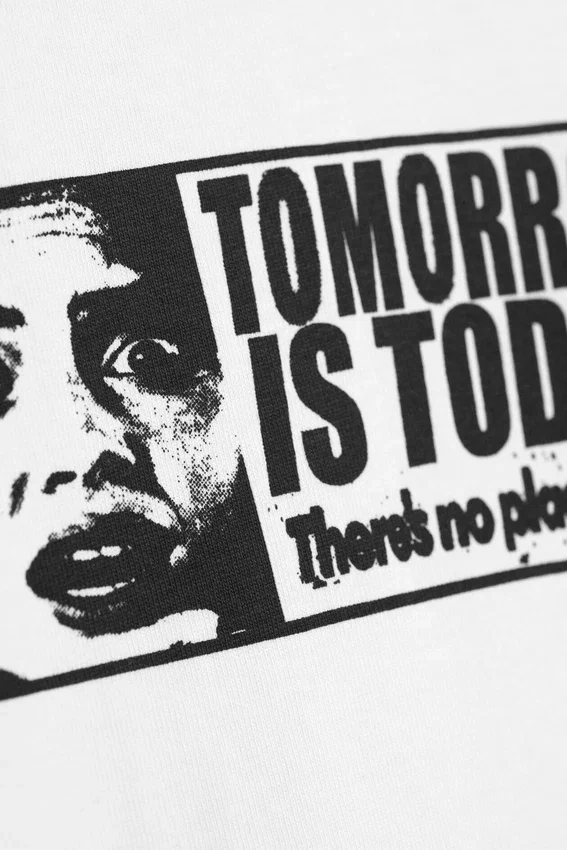 Relaxed Graphic Printed T-Shirt – White – Tomorrow is Today Relaxed Graphic Printed T-Shirt – White – Tomorrow is Today