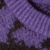 Relaxed Graphic Wool-Blend Sweater – Purple – Abstract Black Relaxed Graphic Wool-Blend Sweater – Purple – Abstract Black