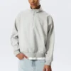 Relaxed Half-Zip Sweatshirt – Grey Relaxed Half-Zip Sweatshirt – Grey