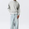 Relaxed Half-Zip Sweatshirt – Grey Relaxed Half-Zip Sweatshirt – Grey