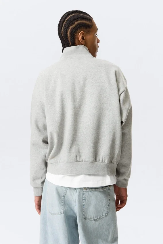 Relaxed Half-Zip Sweatshirt – Grey Relaxed Half-Zip Sweatshirt – Grey