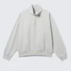 Relaxed Half-Zip Sweatshirt – Grey Relaxed Half-Zip Sweatshirt – Grey