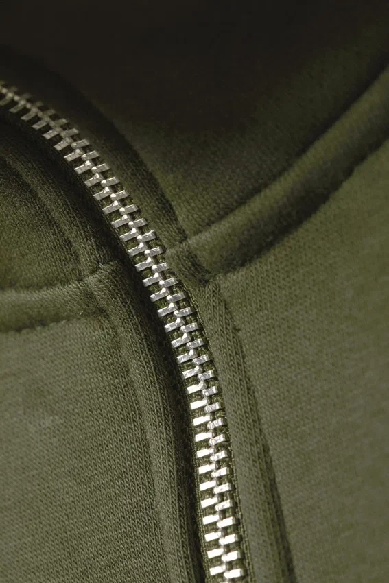 Relaxed Heavy Half Zip Sweater – Dark Khaki Green Relaxed Heavy Half Zip Sweater – Dark Khaki Green