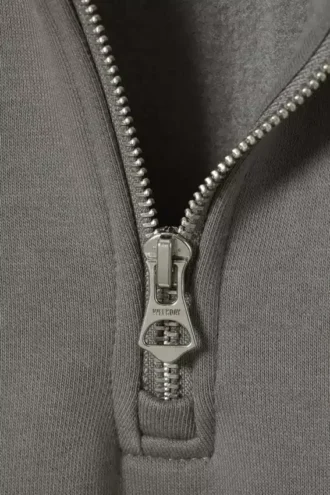 Relaxed Heavy Half Zip Sweater – Dusty Grey Relaxed Heavy Half Zip Sweater – Dusty Grey