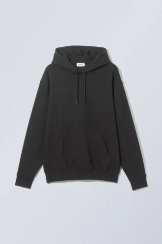 Relaxed Heavy Hoodie – Black