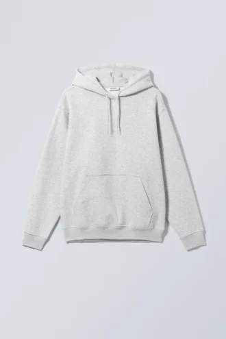 Relaxed Heavy Hoodie – Grey Melange