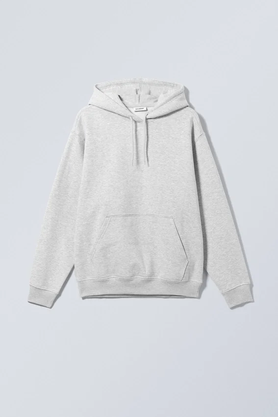 Relaxed Heavy Hoodie – Grey Melange Relaxed Heavy Hoodie – Grey Melange