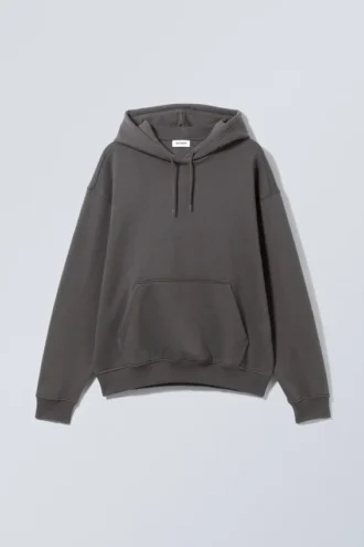 Relaxed Heavy Hoodie – off Black