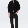 Relaxed High-Neck Zip Knit Cardigan – Black Relaxed High-Neck Zip Knit Cardigan – Black