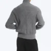 Relaxed High-Neck Zip Knit Cardigan – Light Dusty Grey Relaxed High-Neck Zip Knit Cardigan – Light Dusty Grey