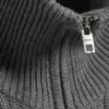 Relaxed High-Neck Zip Knit Cardigan – Light Dusty Grey Relaxed High-Neck Zip Knit Cardigan – Light Dusty Grey