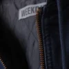 Relaxed Hooded Bomber Jacket – Washed Navy Blue Relaxed Hooded Bomber Jacket – Washed Navy Blue