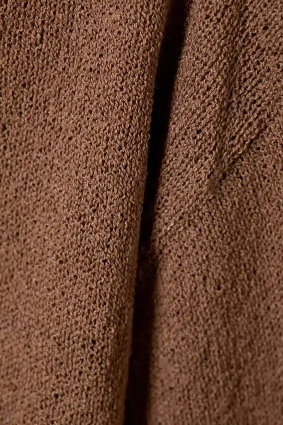 Relaxed Knitted Boat-Neck Sweater – Brown Relaxed Knitted Boat-Neck Sweater – Brown