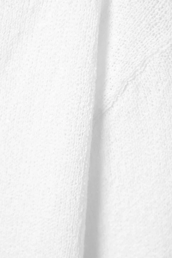 Relaxed Knitted Boat-Neck Sweater – White Relaxed Knitted Boat-Neck Sweater – White