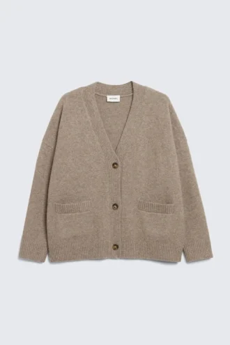 Relaxed Knitted Cardigan – Mole Brown