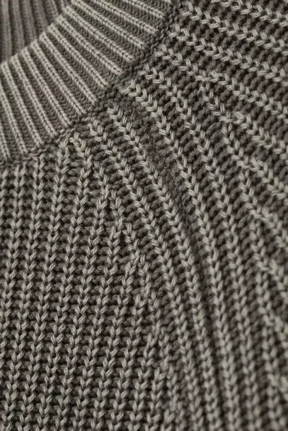 Relaxed Knitted Cotton Sweater – Washed Dark Grey Melange Relaxed Knitted Cotton Sweater – Washed Dark Grey Melange