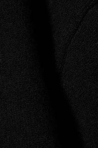 Relaxed Knitted Hoodie – Black