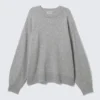 Relaxed Knitted Sweater – Grey Melange Relaxed Knitted Sweater – Grey Melange