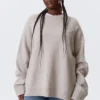 Relaxed Knitted Wool Sweater – Light Mole Melange Relaxed Knitted Wool Sweater – Light Mole Melange