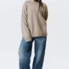 Relaxed Knitted Wool Sweater – Light Mole Melange Relaxed Knitted Wool Sweater – Light Mole Melange