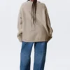 Relaxed Knitted Wool Sweater – Light Mole Melange Relaxed Knitted Wool Sweater – Light Mole Melange