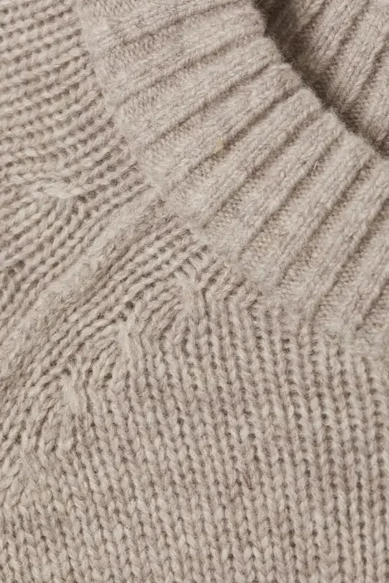 Relaxed Knitted Wool Sweater – Light Mole Melange Relaxed Knitted Wool Sweater – Light Mole Melange