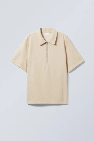 Relaxed Linen Blend Short Sleeve Shirt – Ecru