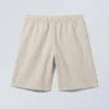 Relaxed Linen Blend Shorts – Ecru Relaxed Linen Blend Shorts – Ecru