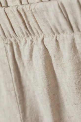 Relaxed Linen Blend Shorts – Ecru