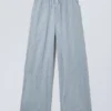 Relaxed Linen Blend Trousers – Dusty Blue Melange Relaxed Linen Blend Trousers – Dusty Blue Melange