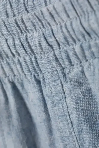 Relaxed Linen Blend Trousers – Dusty Blue Melange
