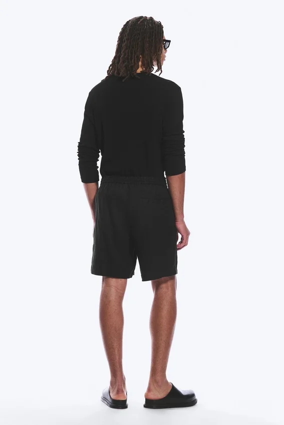 Relaxed Linen Drawstring Shorts – Black Relaxed Linen Drawstring Shorts – Black