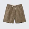 Relaxed Linen Drawstring Shorts – Dark Brown Melange Relaxed Linen Drawstring Shorts – Dark Brown Melange
