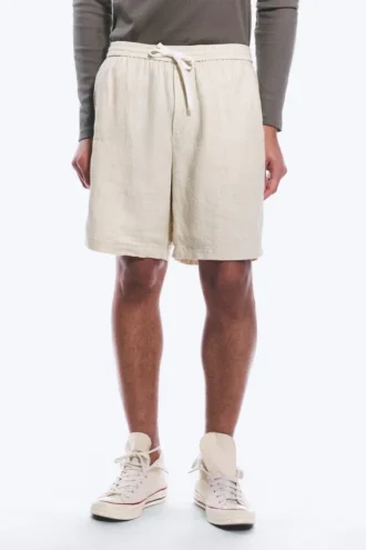 Relaxed Linen Drawstring Shorts – Ecru