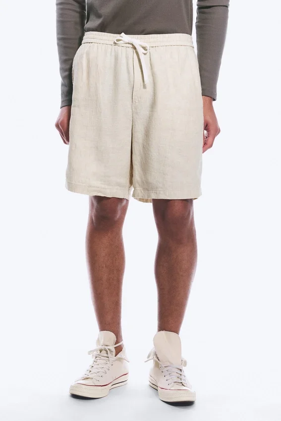 Relaxed Linen Drawstring Shorts – Ecru Relaxed Linen Drawstring Shorts – Ecru